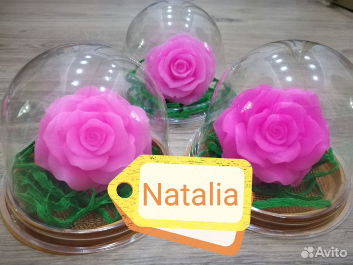 Мыло ручной работы - Роза в куполе