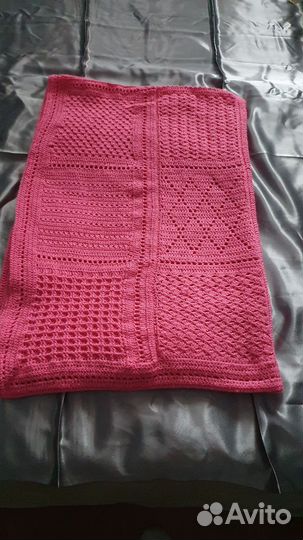 Плед вязаный, ручная работа