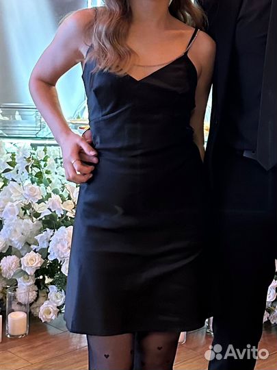 Атласное мини платье-комбинация Befree