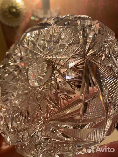 Флакон и шкатулка хрусталь Чехословакия