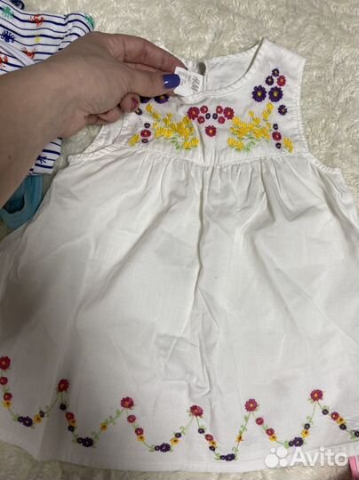 Летние вещи на малышку 6-12 мес