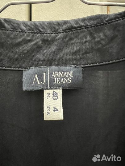 Блузка из купро Armani Jeans тёмно-синяя