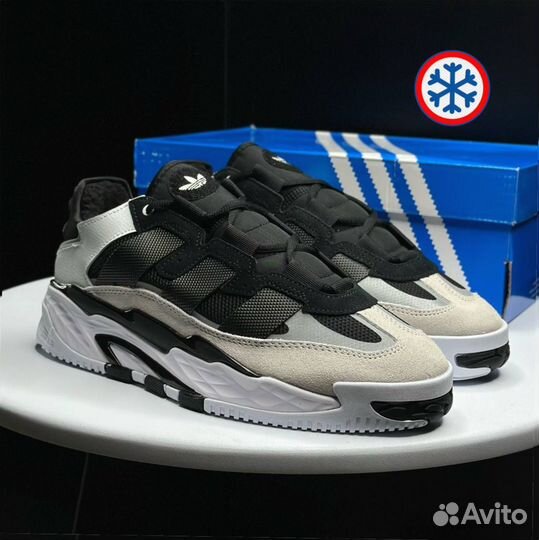 Кроссовки зимние Adidas Niteball black and white