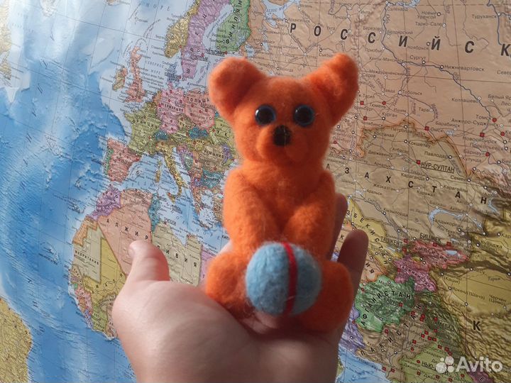 Валяный из шерсти пёсик Мягкая игрушка собака