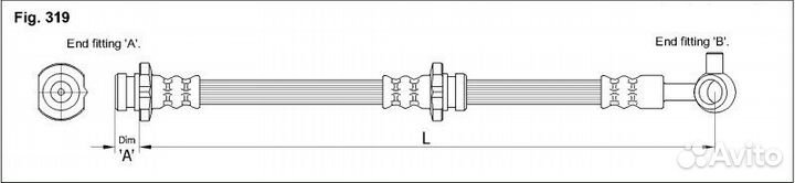 Шланг тормозной передний левый KK FT0131