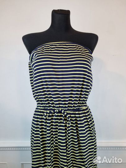 Летнее платье сарафан в пол декольте без лямок Sof