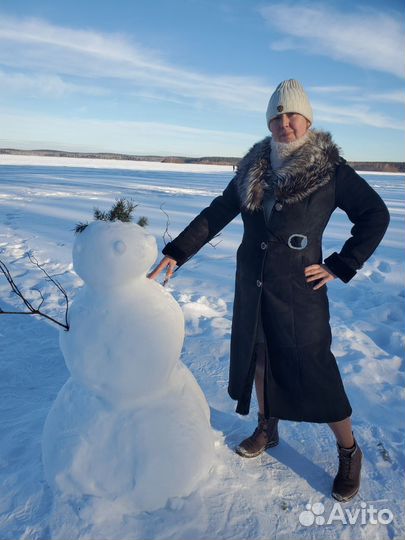 Дублёнка с воротником из чернобурой лисы