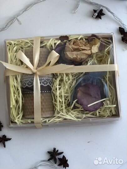 Свечи из вощины подароный набор