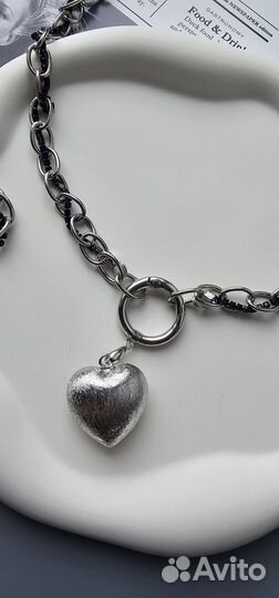 Цепь длинная с застёжкой и стразовой цепью