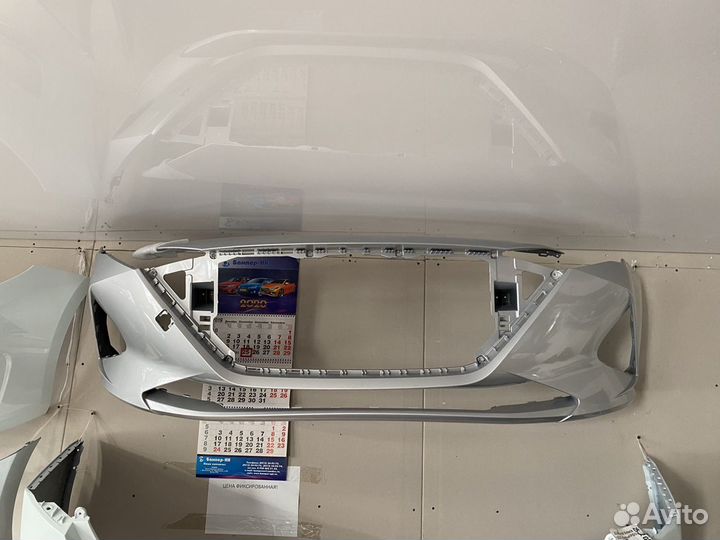 Бампер передний Солярис 2020 серебристый