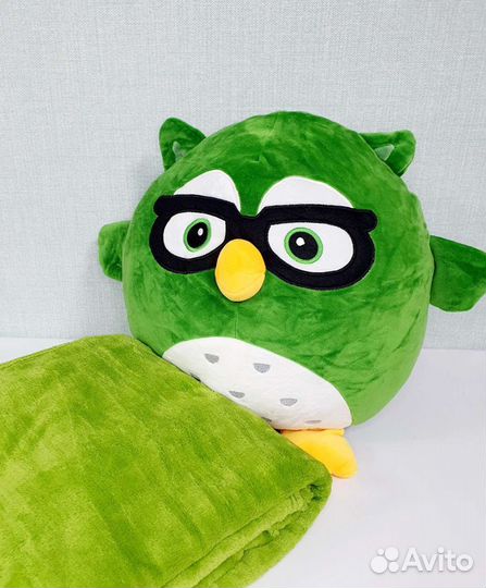 Сова с пледом 3 в 1 зеленая