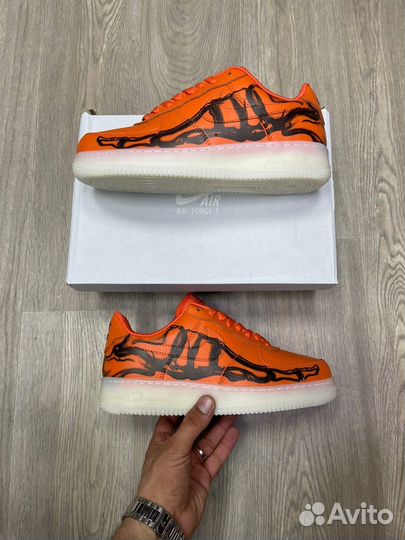 Кроссовки Nike Air Force 1 Skeleton Orange (41-45)