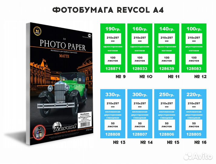 Фотобумага Revcol в ассортименте оптом и в розницу