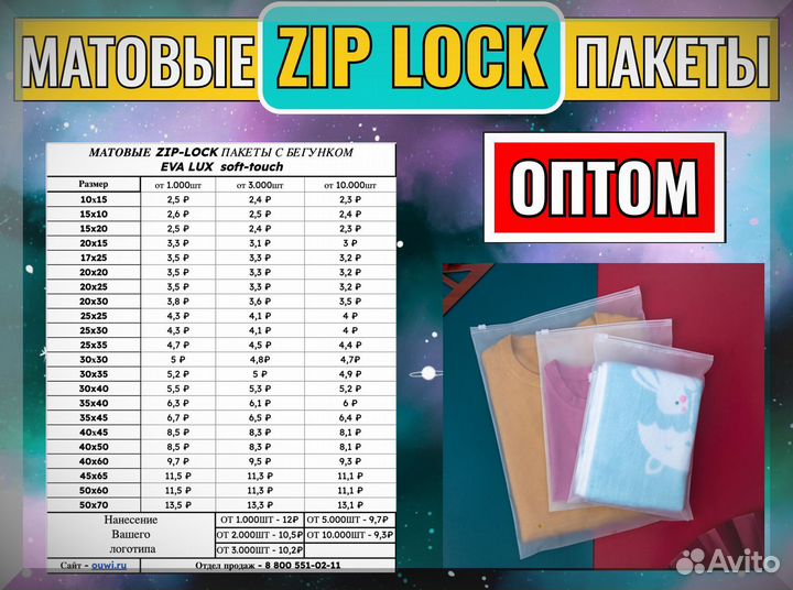 Пакеты слайдер, Пакеты зип лок с бегунком оптом