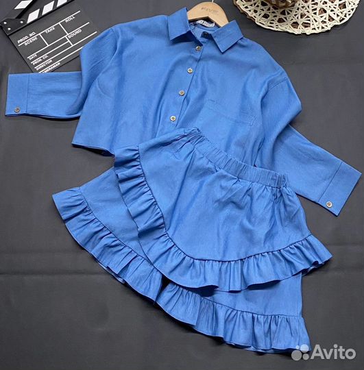 Костюм для девочки рубашка и юбка