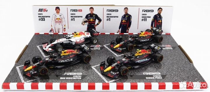 1:43 Набор моделей RED bull Set F1 4x Rb19 Team Oracle Red Bull Racing N1 World Champion 2023 Max Ve