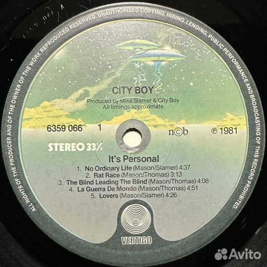 City Boy – It's Personal (Норвегия 1981г.)