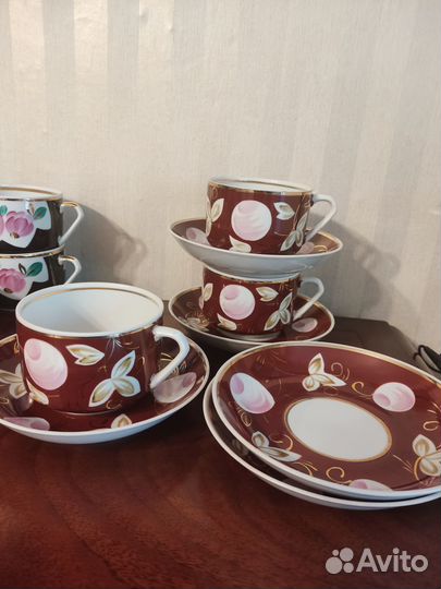 Большая чайная пара, чашки, блюдца, Вербилки