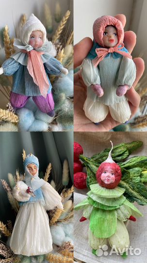 Ватные елочные игрушки