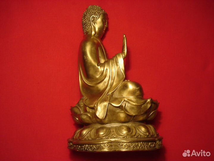 Бюст Будды бронзы 29см Буддизм Индия Большой