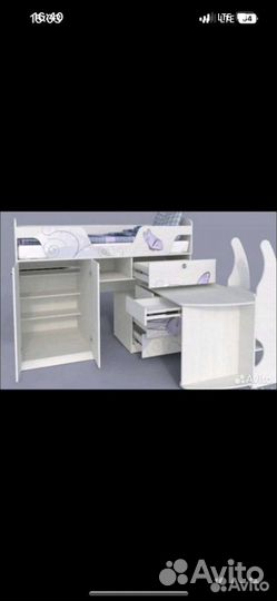 Кровать чердак со столом