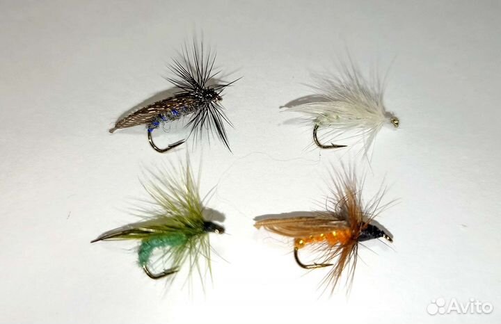 Мушки на хариуса и голавля для нахлыста 4 шт