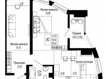 3-к. квартира, 65,4 м², 3/26 эт.