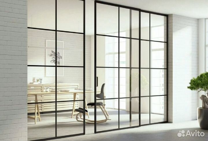 Двери раздвижные стеклянные