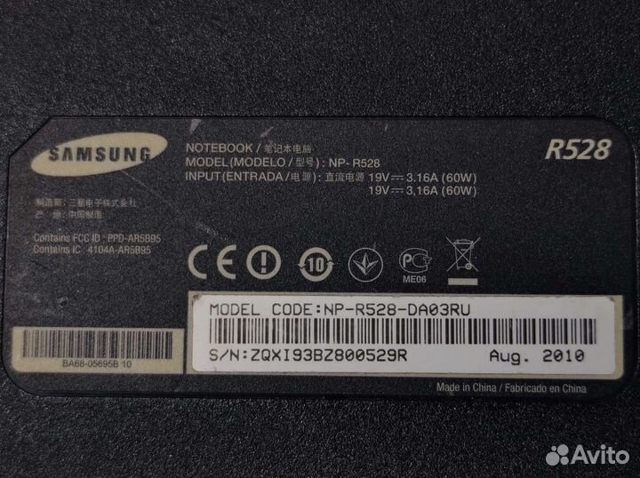 Samsung ноутбук на запчасти