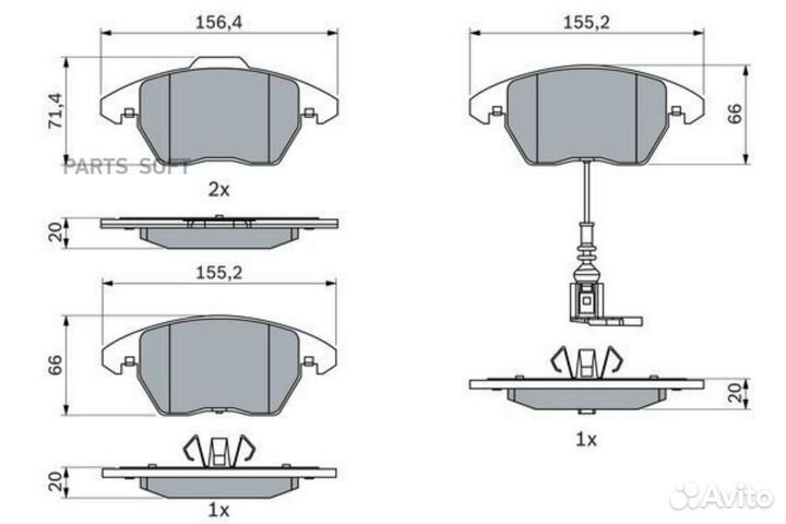 Bosch 0986495412 Колодки тормозные дисковые перед