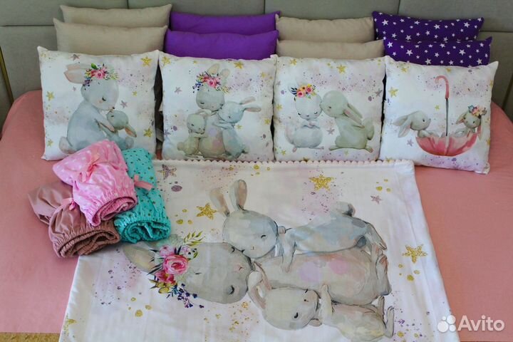Бортики, комплект постельного в детскую кроватку