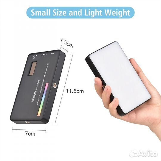 Видео свет цветной Andoer w140 RGB LED новый