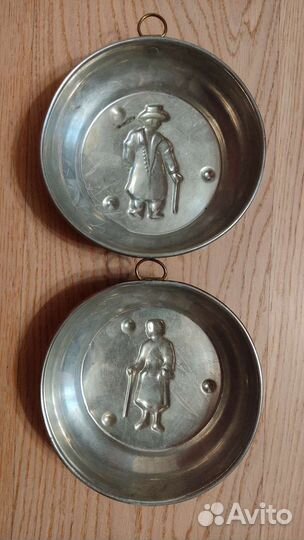 Медная форма для выпечки, настенная, винтаж