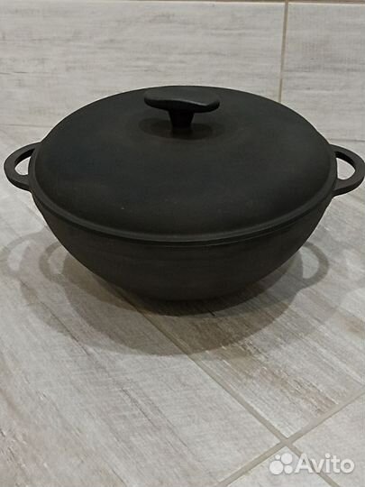 Казан вок чугунный 3,5 литра.Ситон
