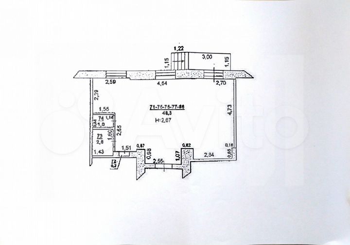 Магазин 52 кв.м на первом этаже