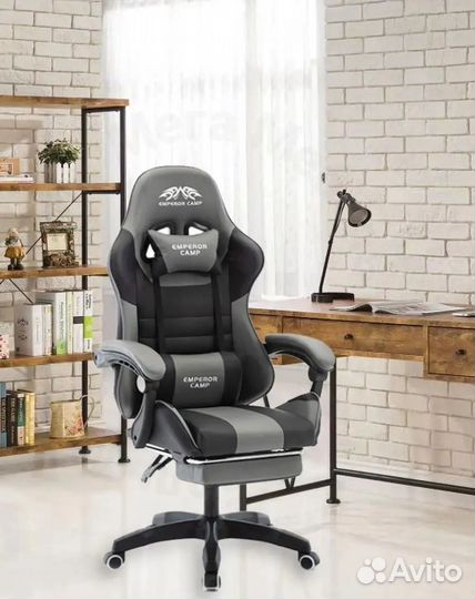 Игровое кресло серое новое