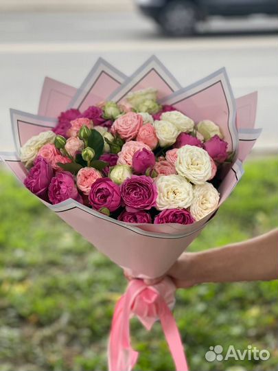 Букет из пионовидной розы 25 штук Саратов Энгельс