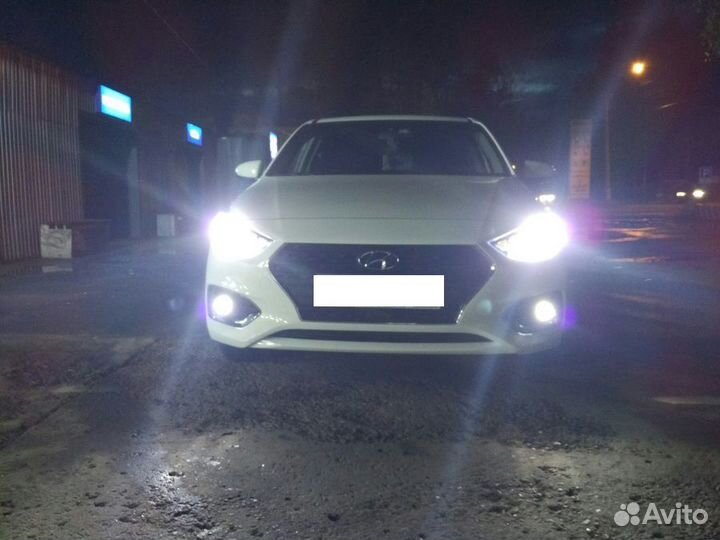 Led лампы головной свет Hyundai solaris 2