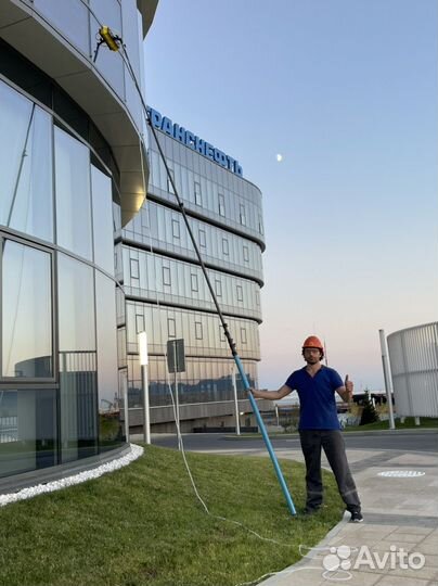 Мойка фасадов, окон, зданий, композита