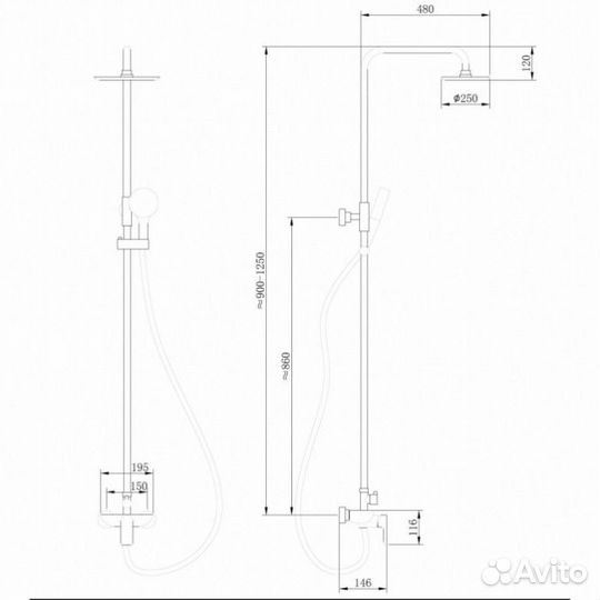 Душевая стойка Abber Weiss Insel AF8020