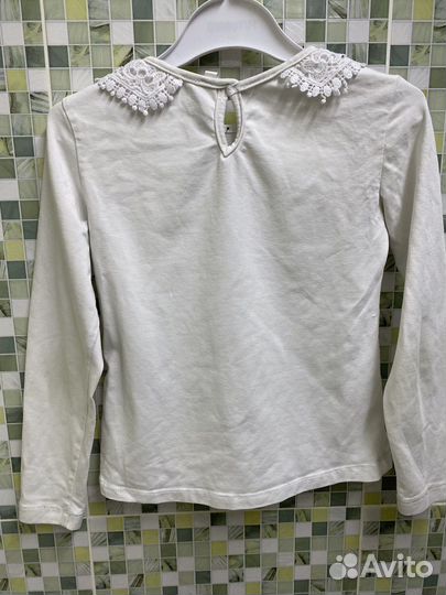 Школьная белая блузка 128