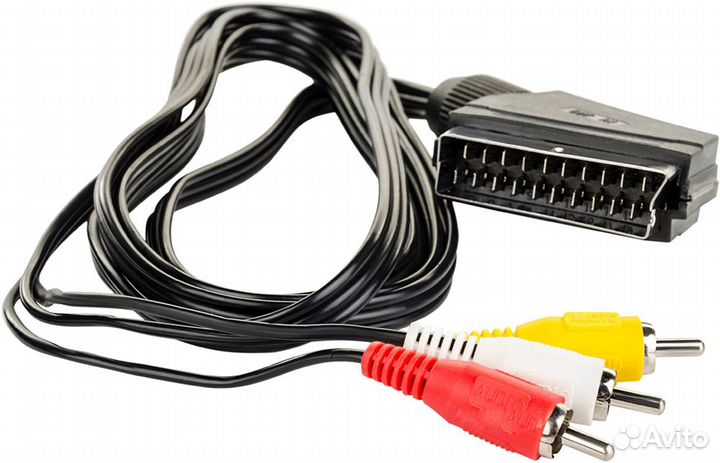 Шнур аудио-видео scart-3RCA 1,5м с переключателем