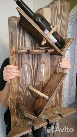 Полка барная. Массив дерева