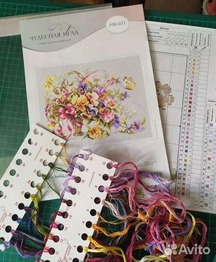 Остатки от набора для вышивания Парижский букетик