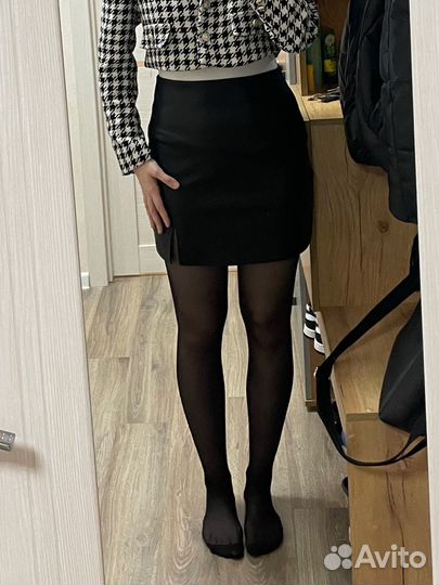 Кожаная юбка женская 44