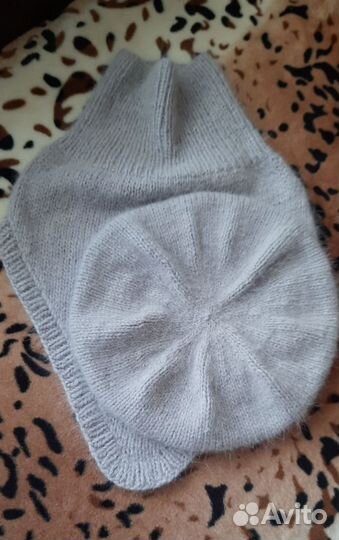 Комплект из пуха норки берет и снуд уголок