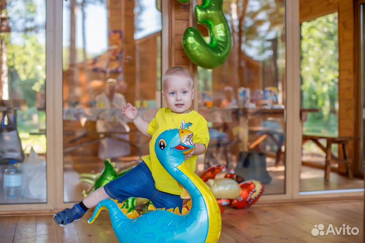 Набор для праздника динозавры 3 года шары гирлянда