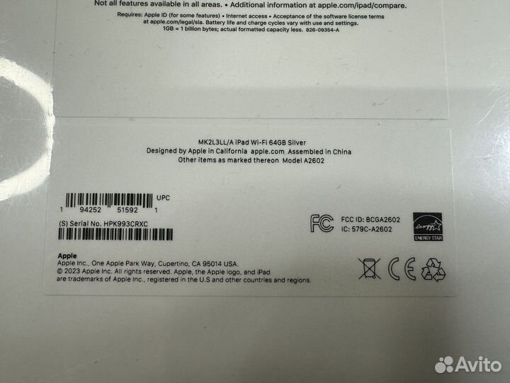 iPad 9 (2021) 64GB wifi (Новый ) A2602 Silver