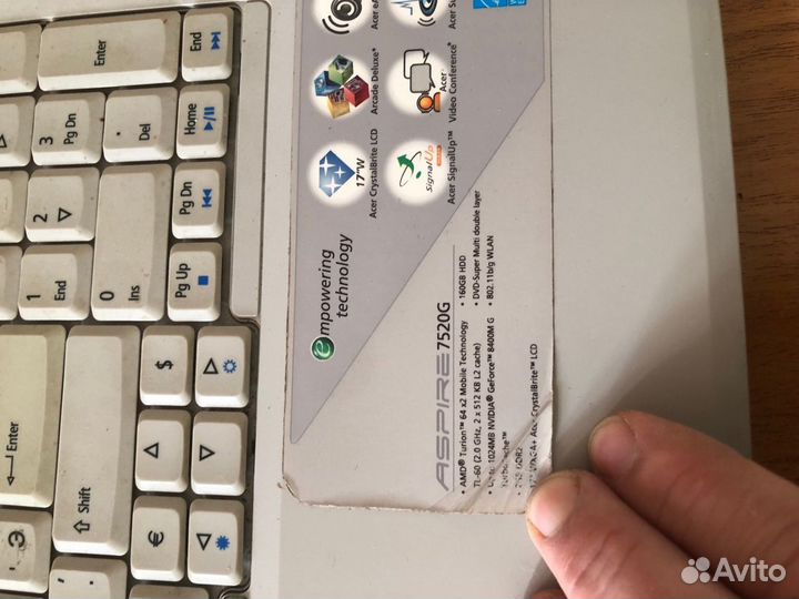 Ноутбук acer на запчасти