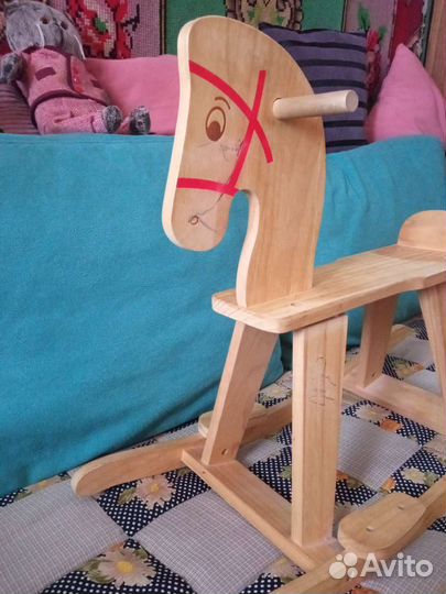 Лошадка качалка деревянная, крепкая